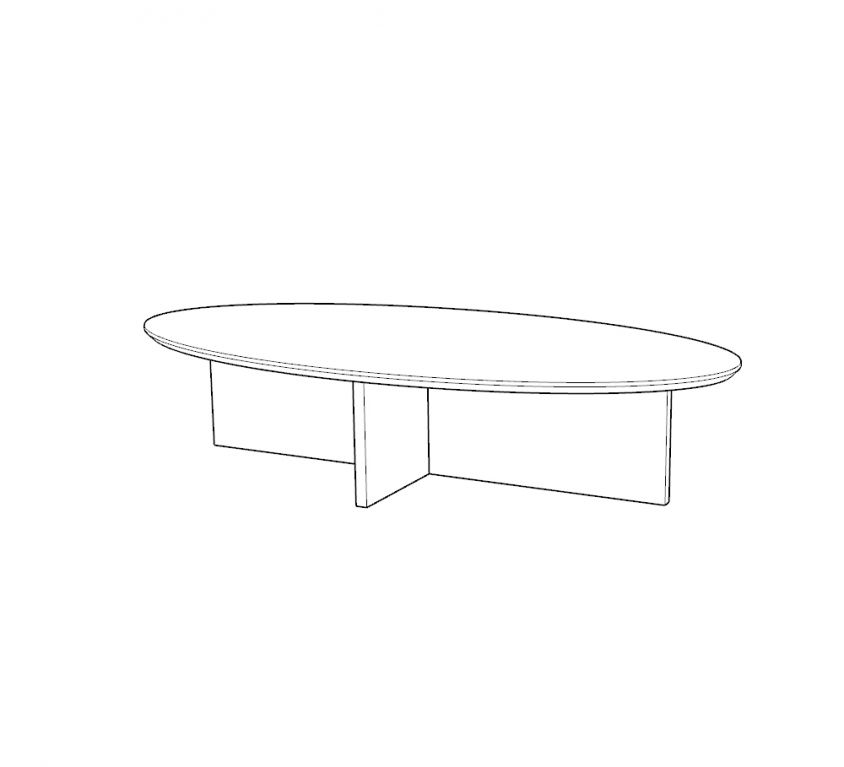 Low oval coffee table